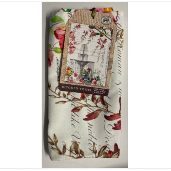 Michel Design Works Kitchen Towel - In The Garden - Fountain, Flowers, Foliage - Picture 2 of 3
